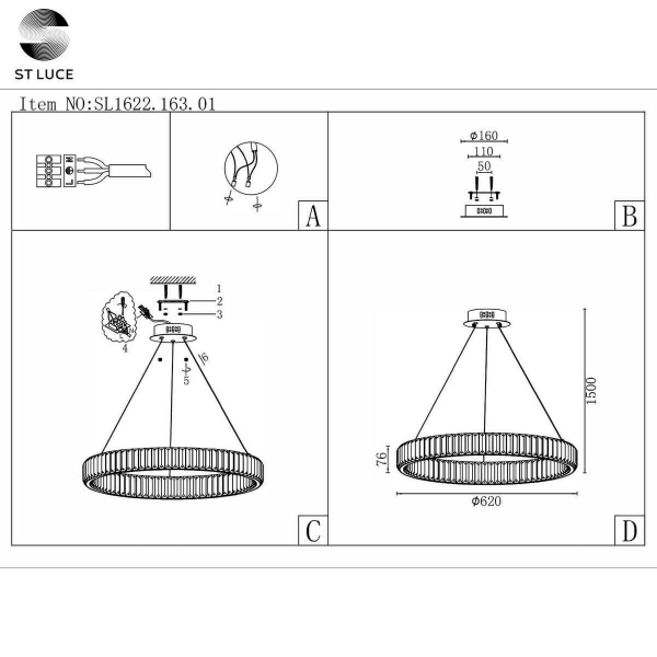 Подвесная люстра ST Luce SL1622.163.01 Подвесная люстра ST Luce SL1622.163.01