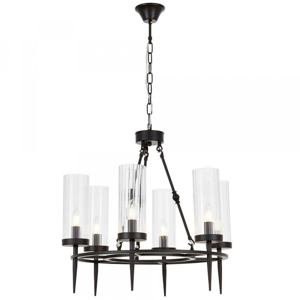 Подвесная люстра Lumina Deco Moratti LDP 8022-6 BK+PR Подвесная люстра Lumina Deco Moratti LDP 8022-6 BK+PR