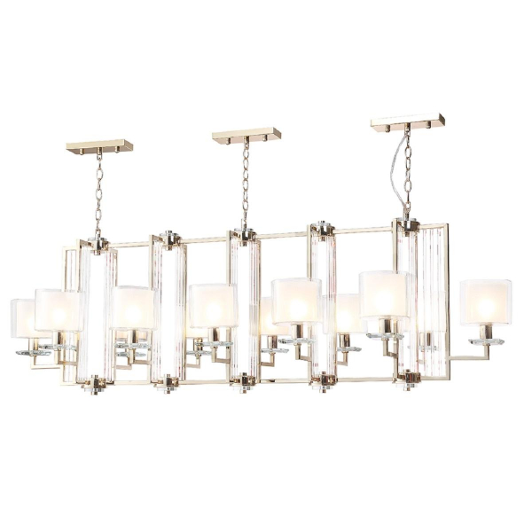 Подвесная люстра Crystal Lux Nicolas SP12 L1600 Gold/White Подвесная люстра Crystal Lux Nicolas SP12 L1600 Gold/White