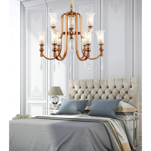 Подвесная люстра Lumina Deco Rionella LDP 8041-6+3 S.GD Подвесная люстра Lumina Deco Rionella LDP 8041-6+3 S.GD