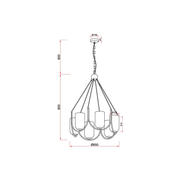Подвесная люстра Vele Luce Fiamma VL5812P06 Подвесная люстра Vele Luce Fiamma VL5812P06