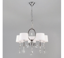 Подвесная люстра Eurosvet Madera 10127/5 хром/прозрачный хрусталь Strotskis Smart