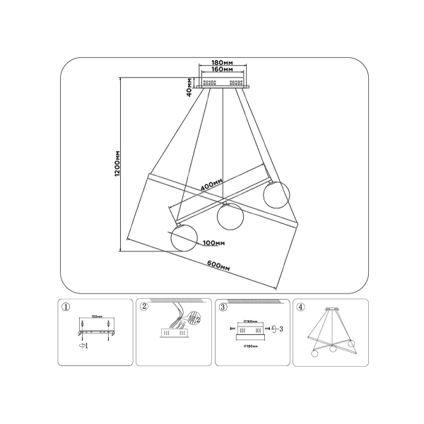 Подвесная светодиодная люстра Ambrella light Comfort LineTech FL66323