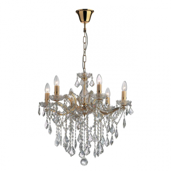 Подвесная люстра Ideal Lux Florian SP6 Oro 035635 Подвесная люстра Ideal Lux Florian SP6 Oro 035635