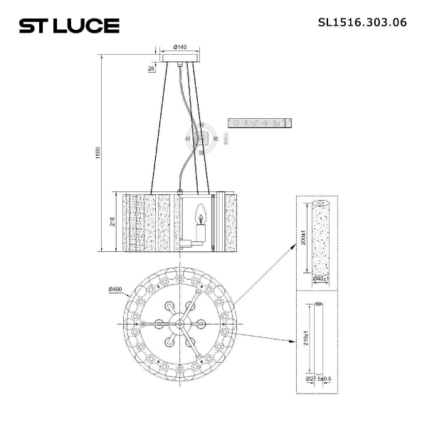 Подвесная люстра ST Luce Delight SL1516.303.06 Подвесная люстра ST Luce Delight SL1516.303.06