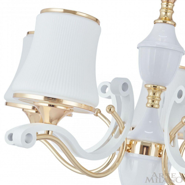 Подвесная люстра Arte Milano Florentia-3987 303987/5 Wh/Gd Подвесная люстра Arte Milano Florentia-3987 303987/5 Wh/Gd