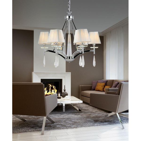 Подвесная люстра Lumina Deco Valentina LDP 1240-6 CHR Подвесная люстра Lumina Deco Valentina LDP 1240-6 CHR