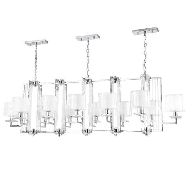Подвесная люстра Crystal Lux Nicolas SP12 L1600 Nickel/White Подвесная люстра Crystal Lux Nicolas SP12 L1600 Nickel/White