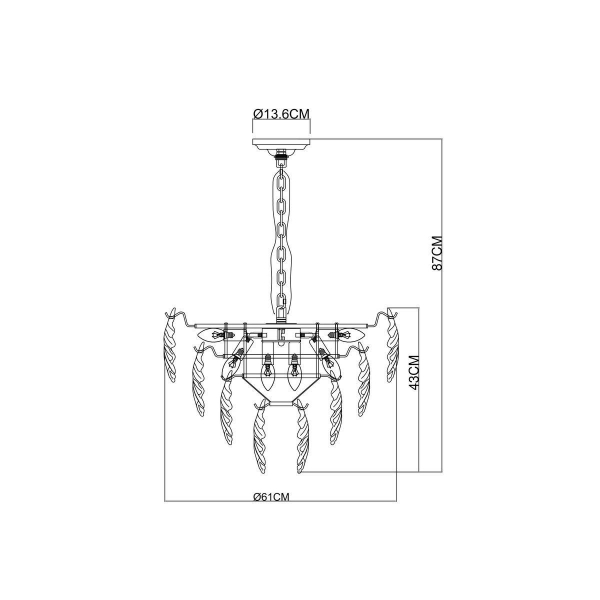 Подвесная люстра Arte Lamp Lilly A4070LM-9GO Подвесная люстра Arte Lamp Lilly A4070LM-9GO