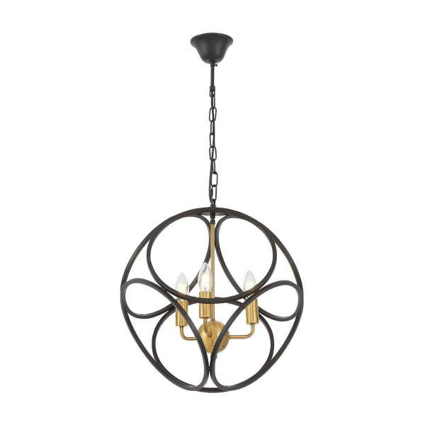 Подвесная люстра Lumina Deco Casai LDP 1243-3 BK+MD Подвесная люстра Lumina Deco Casai LDP 1243-3 BK+MD