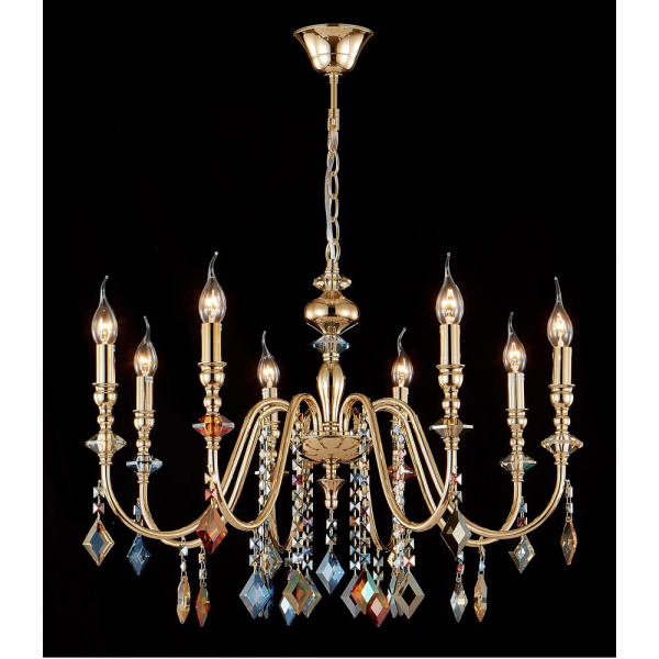 Подвесная люстра Crystal Lux MERCEDES SP8 GOLD/COLOR