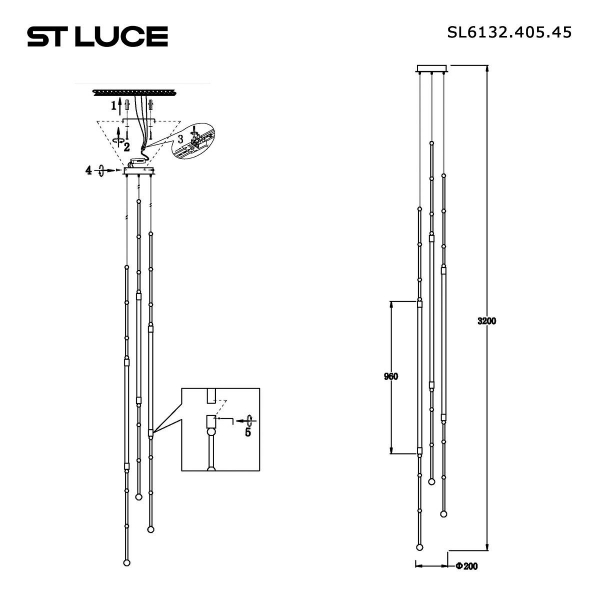 Подвесная светодиодная люстра ST Luce Minimalism SL6132.405.45 Подвесная светодиодная люстра ST Luce Minimalism SL6132.405.45