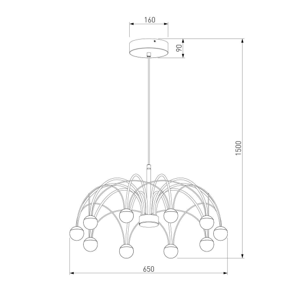 Подвесная светодиодная люстра Eurosvet Ragno 90034/10 LED черный Подвесная светодиодная люстра Eurosvet Ragno 90034/10 LED черный
