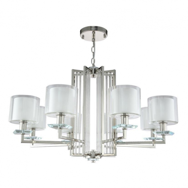 Подвесная люстра Crystal Lux Nicolas SP-PL8 Nickel/White Подвесная люстра Crystal Lux Nicolas SP-PL8 Nickel/White