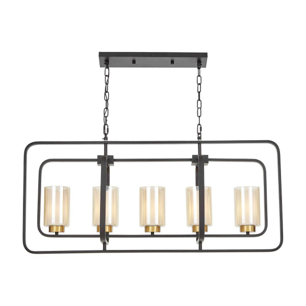 Подвесная люстра Lumina Deco Indivia LDP 1238-5 BK+MD Подвесная люстра Lumina Deco Indivia LDP 1238-5 BK+MD