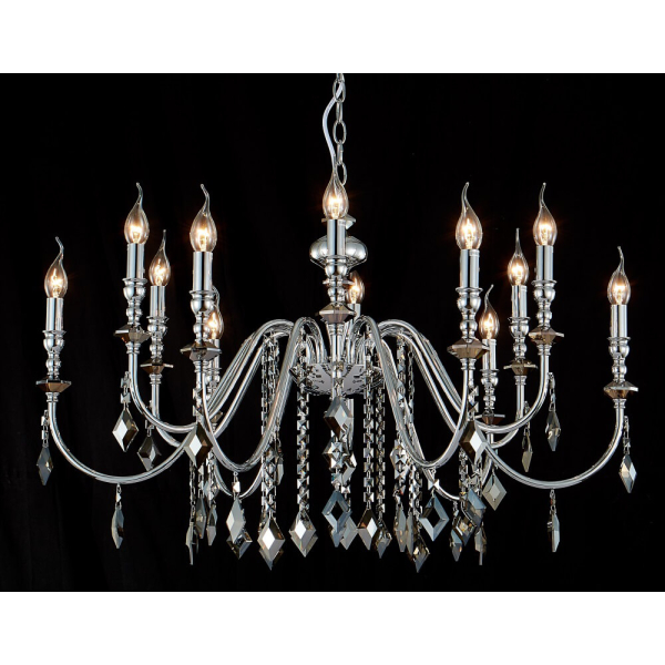 Подвесная люстра Crystal Lux MERCEDES SP6+6 CHROME/SMOKE