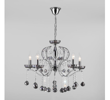 Подвесная люстра Eurosvet Brezza 10107/5 хром/дымчатый хрусталь Strotskis