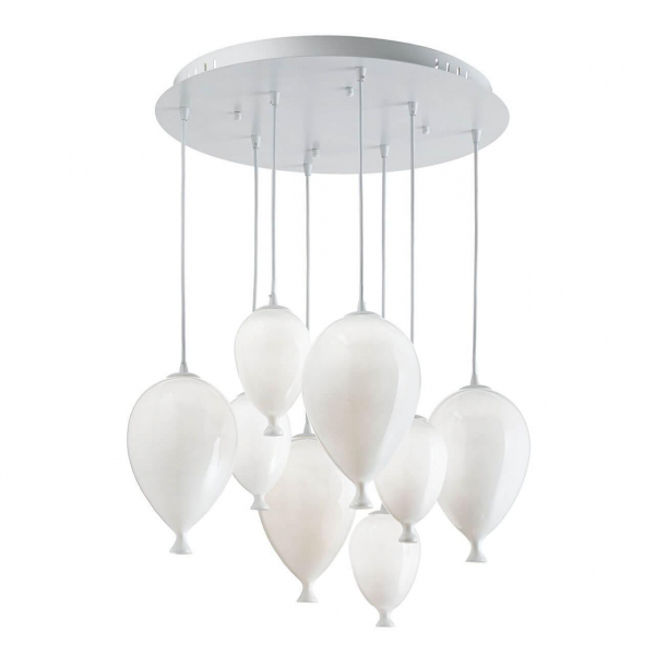 Подвесная люстра Ideal Lux Clown SP8 Bianco 100883 Подвесная люстра Ideal Lux Clown SP8 Bianco 100883