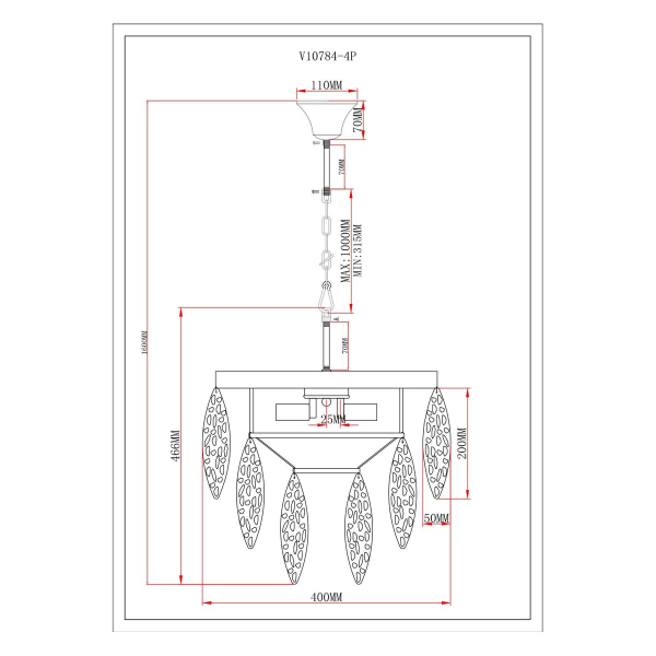 Подвесная люстра Moderli Souls V10784-4P