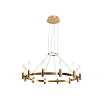 Люстра подвесная Alfa Light F3924-72 brass 12*G9 D80*H15 0