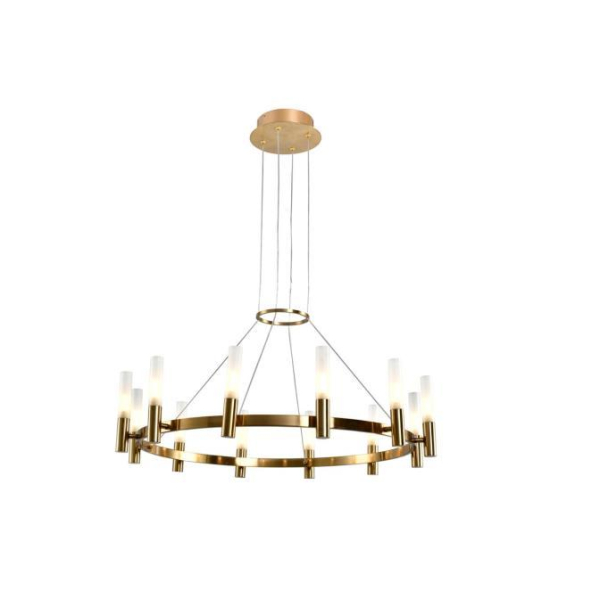 Люстра подвесная Alfa Light F3924-72 brass 12*G9 D80*H15 0