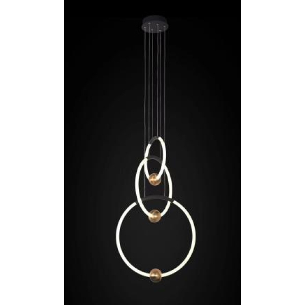 Люстра подвесная Alfa Light F4324-10 D30+D40+D50 black+bronze