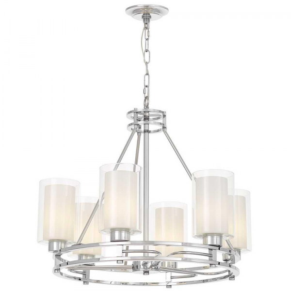 Подвесная люстра Lumina Deco Marietta LDP 8025-6 CHR+WT Подвесная люстра Lumina Deco Marietta LDP 8025-6 CHR+WT