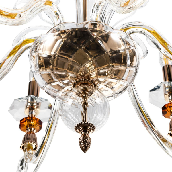Подвесная люстра Crystal Lux Catarina SP6 V2 Gold/Transparent-Cognac Подвесная люстра Crystal Lux Catarina SP6 V2 Gold/Transparent-Cognac
