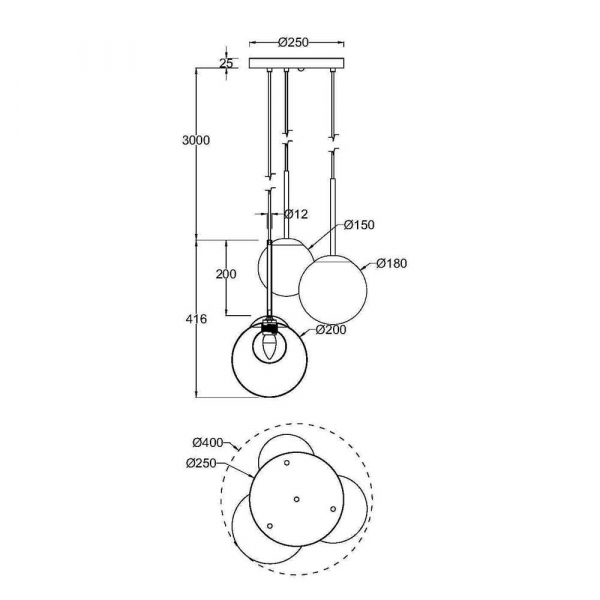 Подвесная люстра Maytoni Basic form MOD521PL-03G Подвесная люстра Maytoni Basic form MOD521PL-03G