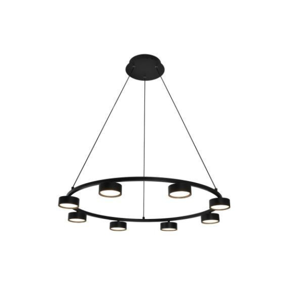 Люстра подвесная Alfa Light F3924-07 black 70W φ90*H12 0