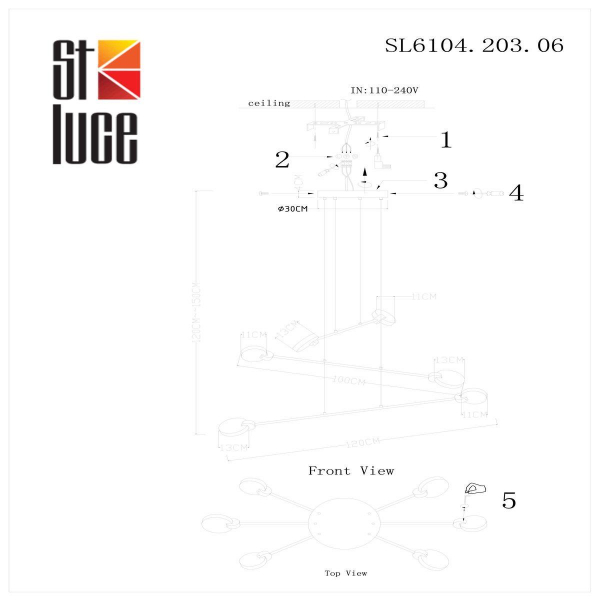 Подвесная светодиодная люстра ST Luce Montecelio SL6104.203.06