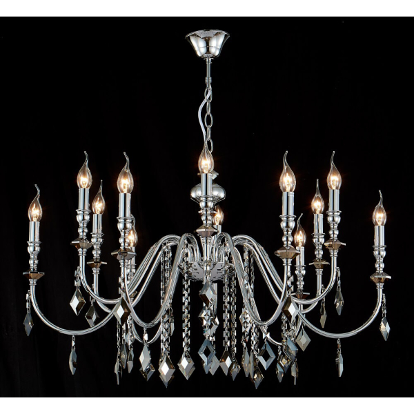 Подвесная люстра Crystal Lux MERCEDES SP6+6 CHROME/SMOKE