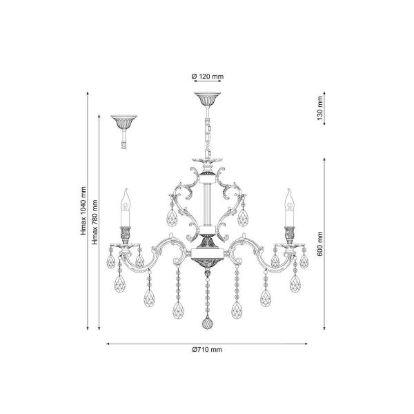Подвесная люстра Lucia Tucci Barletta 1730.8 Cream White Подвесная люстра Lucia Tucci Barletta 1730.8 Cream White