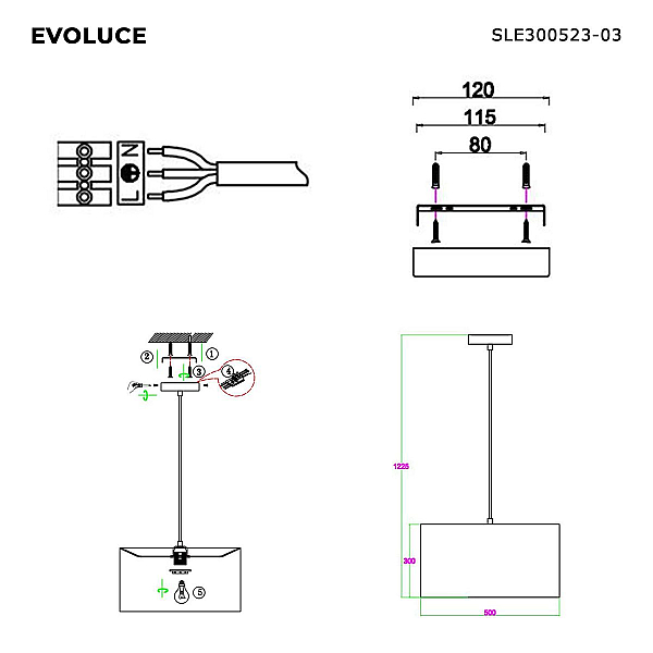 Подвесная люстра Evoluce Brescia SLE300523-03