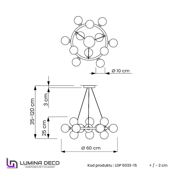 Подвесная люстра Lumina Deco Marsiada LDP 6033-15 CHR Подвесная люстра Lumina Deco Marsiada LDP 6033-15 CHR