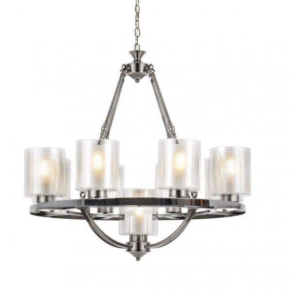 Подвесная люстра Lumina Deco Santini LDP 1220-9 CHR+WT Подвесная люстра Lumina Deco Santini LDP 1220-9 CHR+WT