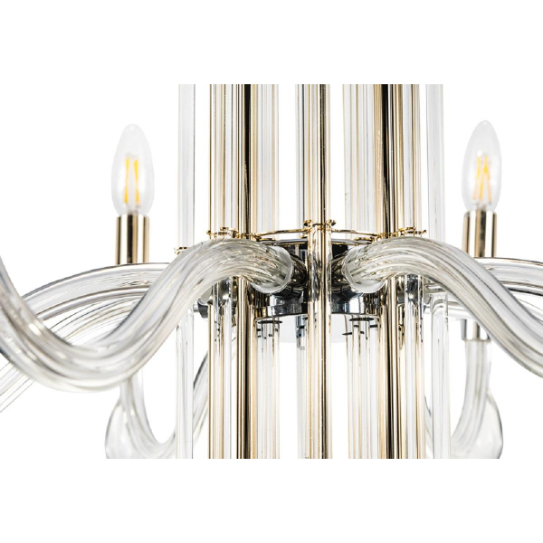 Подвесная люстра Crystal Lux AURELIO SP8 GOLD+CHROME/TRANSPARENT Подвесная люстра Crystal Lux AURELIO SP8 GOLD+CHROME/TRANSPARENT