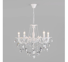 Подвесная люстра Eurosvet Veletta 10108/5 белый/прозрачный хрусталь Strotskis