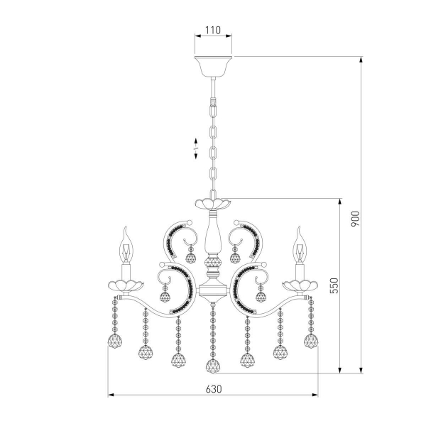 Подвесная люстра Eurosvet Brezza 10107/5 хром/дымчатый хрусталь Strotskis Подвесная люстра Eurosvet Brezza 10107/5 хром/дымчатый хрусталь Strotskis
