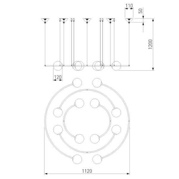 Подвесная люстра Bogates Brook 359/12 латунь