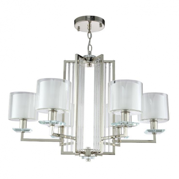 Подвесная люстра Crystal Lux Nicolas SP-PL6 Nickel/White Подвесная люстра Crystal Lux Nicolas SP-PL6 Nickel/White