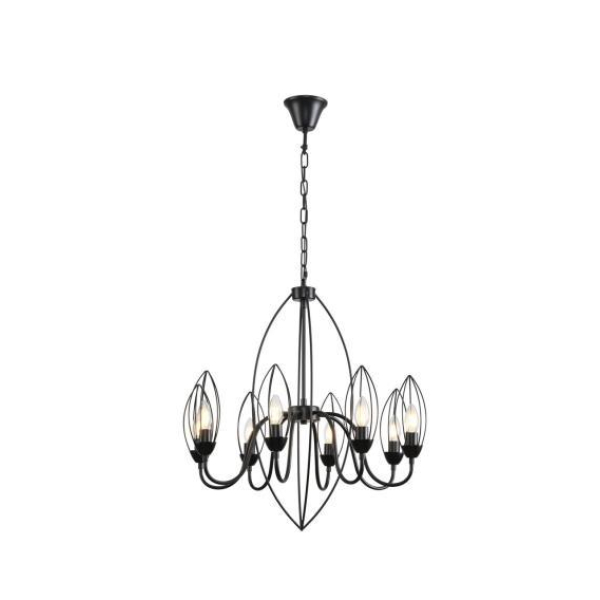 Люстра подвесная Alfa Light F3524-02 Black E14*8