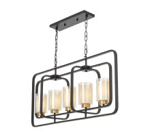 Подвесная люстра Lumina Deco Indivia LDP 1238-5 BK+MD