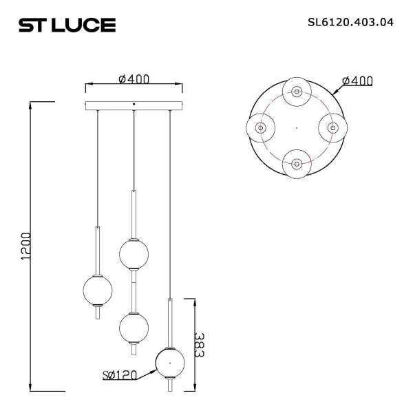 Подвесная светодиодная люстра ST Luce Peek SL6120.403.04 Подвесная светодиодная люстра ST Luce Peek SL6120.403.04