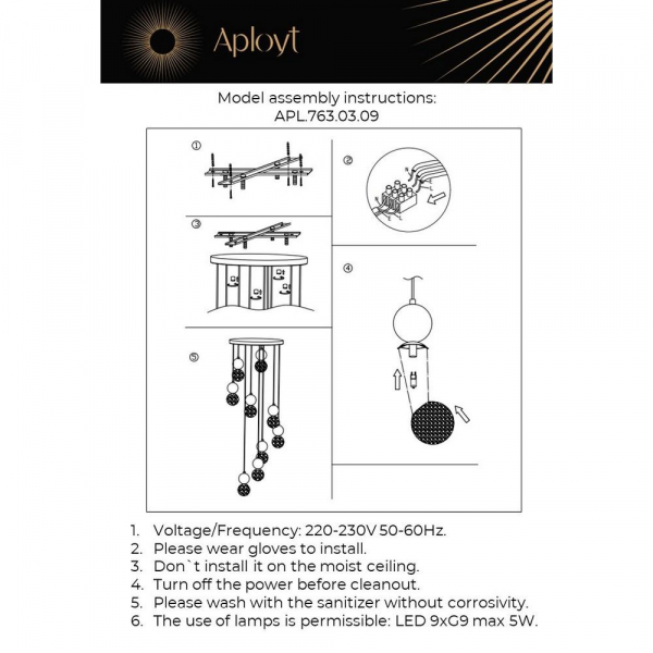Подвесная люстра Aployt Violet APL.763.03.09 Подвесная люстра Aployt Violet APL.763.03.09