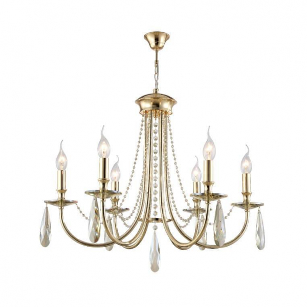 Подвесная люстра Crystal Lux Victoria SP6 Gold/Amber Подвесная люстра Crystal Lux Victoria SP6 Gold/Amber