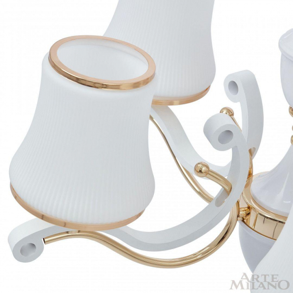 Подвесная люстра Arte Milano Florentia-3987 303987/8 Wh/Gd Подвесная люстра Arte Milano Florentia-3987 303987/8 Wh/Gd
