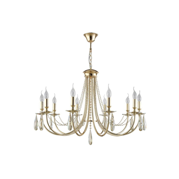 Подвесная люстра Crystal Lux Victoria SP10 Gold/Amber