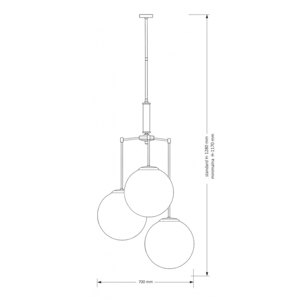 Подвесная люстра KUTEK MOOD Artu Glass ART-ZWD-3(Z)G350