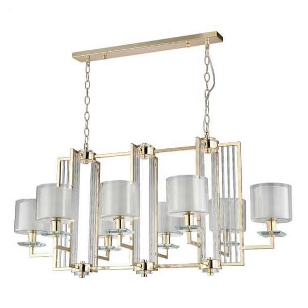 Подвесная люстра Crystal Lux Nicolas SP8 L1000 Gold/White Подвесная люстра Crystal Lux Nicolas SP8 L1000 Gold/White